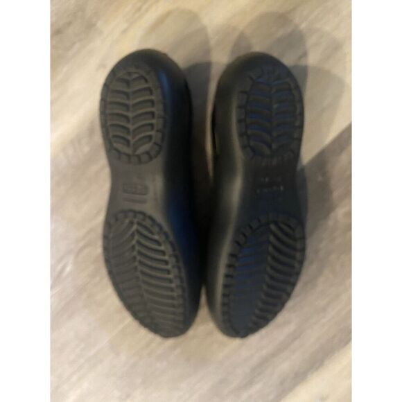 Crocs Kadee Ballet Flats Shoes Women's Sz 9 Black Rubber Slingback Slip On - Picture 2 of 8